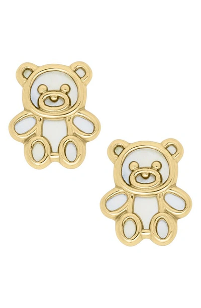 Mignonette Kids' 14k Gold Teddy Bear Stud Earrings