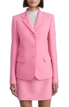 Lafayette 148 Woolsilk Crepe Threebutton Academy Blazer In Pink