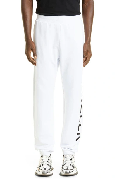 MONCLER EMBROIDERED STRIKE OUT COTTON SWEATPANTS
