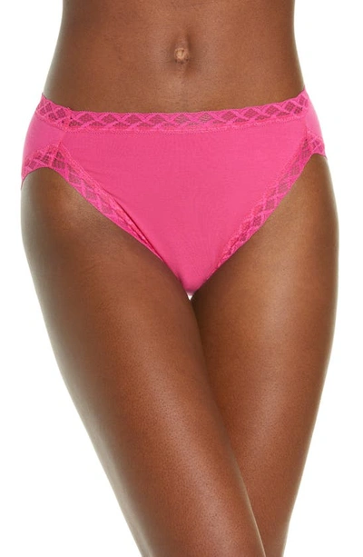 Natori Bliss Cotton French Cut Briefs In Electric Pink