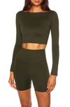 Susana Monaco Scoop Back Crop Top In Hunter