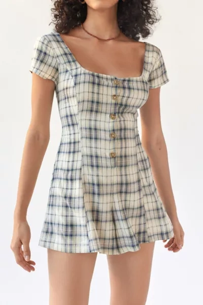 Urban Outfitters Uo My So Called Romper In Brown Multi