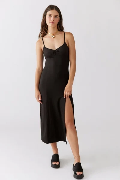 Urban Outfitters Uo Arna Midi Slip Dress In Black | ModeSens