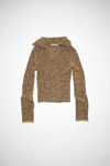 Acne Studios Brown & Yellow V-neck Polo Sweater In Coffee Brown,pale Yellow