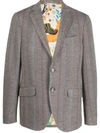 Etro Herringbone Tonal Striped Blazer In 0002