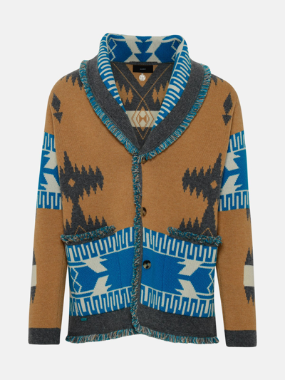 Alanui Camel Cashmere Icon Cardigan In Beige