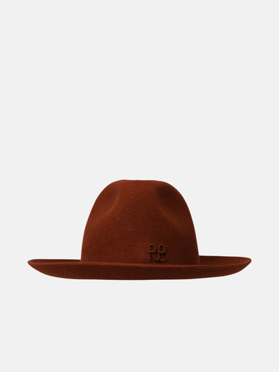 Ruslan Baginskiy Terracotta Wool Felt Fedora Hat In Brown