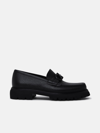 FERRAGAMO BLACK CALF LEATHER LOAFERS