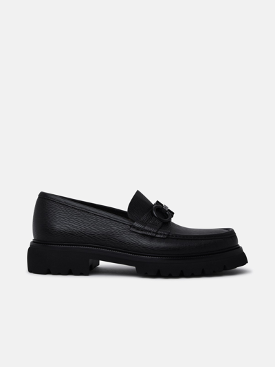 Salvatore Ferragamo Black Calf Leather Loafers