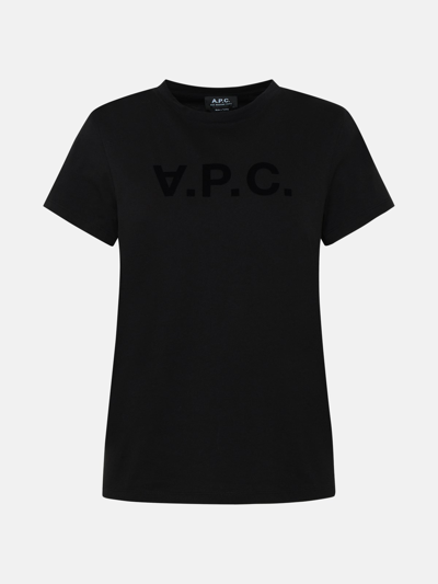 A.p.c. Kids' Black Cotton T-shirt
