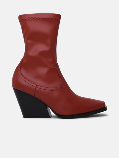 Stella Mccartney Polyurethane Blend Terra Texan Ankle Boot In Red
