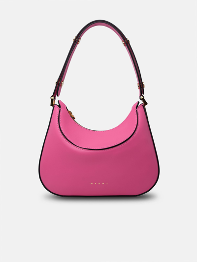 Marni Mini Pink Leather Milano Bag In Fuchsia