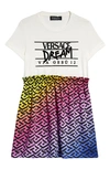 VERSACE KIDS' DREAM VIA GESÙ LOGO T-SHIRT DRESS