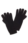 Loro Piana Mixed Stitch Cashmere Gloves In Black