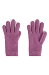 Loro Piana Mixed Stitch Cashmere Gloves In Purple Daisy