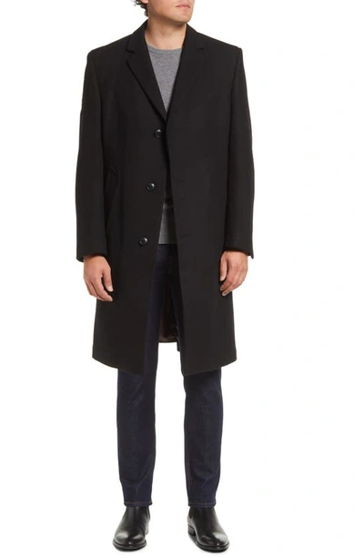 Daniel Hechter Simon Wool Blend Topcoat In Black