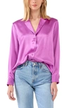 Endless Rose Satin Button-up Blouse In Grape