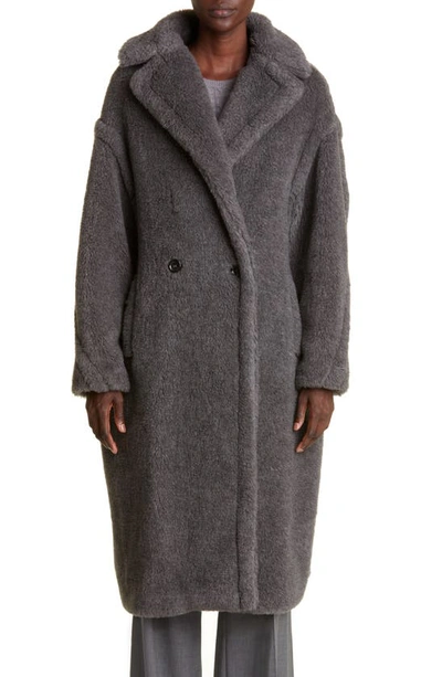 Max Mara Teddy Bear Icon Oversized Wool, Alpaca And Silk-blend Coat In Grey