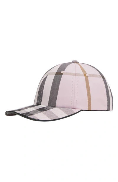 Burberry Giant Check Canvas Baseball Cap In Pink