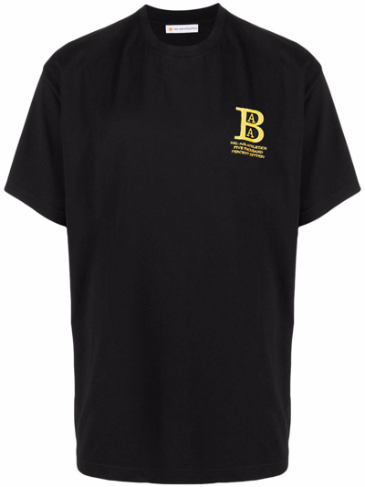 Bel-air Athletics Printed Logo Cotton T-shirt In Black