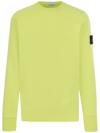 Stone Island Sweater In Soft Cotton In Yellow