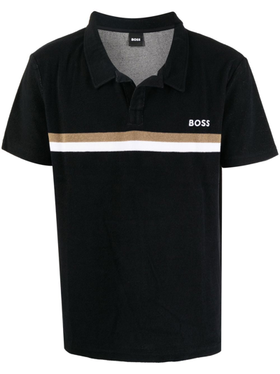 Hugo Boss Boss Embroidered-logo Detail Polo Shirt Black | ModeSens