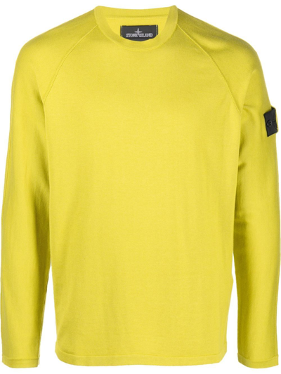 Stone Island Shadow Project Logo-patch Long-sleeved Jumper In Green