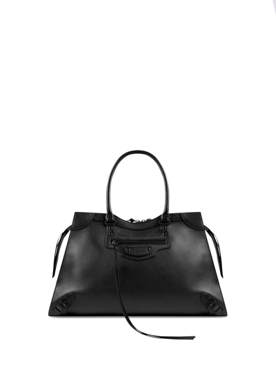 Balenciaga Neo Classic City Studded Full-grain Leather Messenger Bag In Black