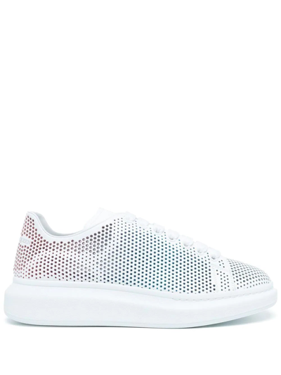 Alexander Mcqueen Perforated Leather Oversized Sneakers White Red