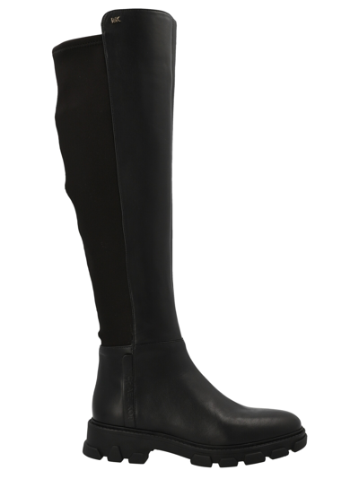 Michael Kors Ridley Low Heels Boots In Black Leather