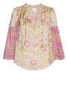 Misa Renata Floral-print Chiffon Blouse In Multi
