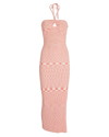 Saylor Barbie Marled Knit Halter Midi Dress In Pink
