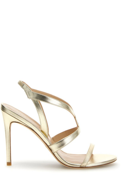 Stuart Weitzman Open Toe High Heel Sandals In Gold