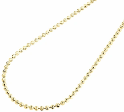 Pre-owned Jfl Diamonds & Timepieces 10k Yellow Gold Moon Cut Style Link Solid Chain Necklace (2.5mm) 22" - 36"