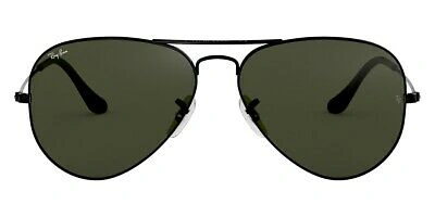 Pre-owned Ray Ban Ray-ban 0rb3025 Sunglasses Unisex Black Aviator 58mm & Authentic In Green