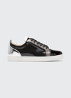 CHRISTIAN LOUBOUTIN MEN'S LOUIS JUNIOR ORLATO PATENT LEATHER LOW-TOP SNEAKERS