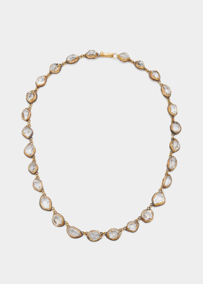 Judy Geib Herkimer Diamond Necklace In 18k Gold And Silver In Multi