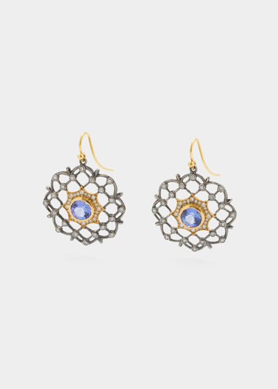 Arman Sarkisyan Lattice Earrings With Tanzanite And Diamonds In Multi