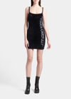 Off-white Off White Off White "touch Carefully" Mini Dress In Black White