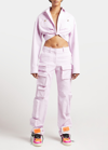 Off-white Co Twist Cropped Cargo Shirt In Lilac No Col