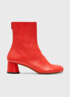 Proenza Schouler Lambskin Sculpted-toe Ankle Boots In Poppy