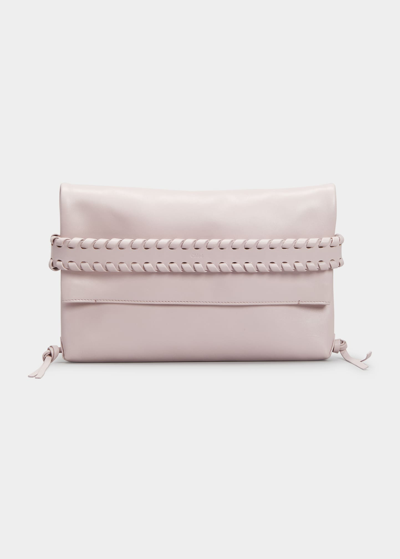 Chloé Mony Fold-over Flap Lambskin Clutch Bag In Misty Lavender