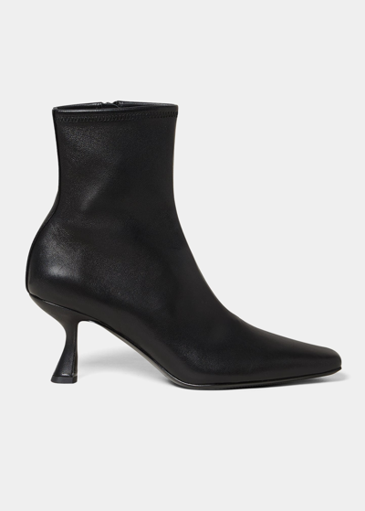 Loeffler Randall Lambskin Kitten-heel Booties In Black