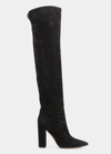 GIANVITO ROSSI PIPER CRYSTAL SUEDE OVER-THE-KNEE BOOTS