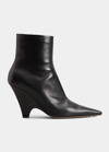 Bottega Veneta Women's Point Leather Ankle Boots In Black