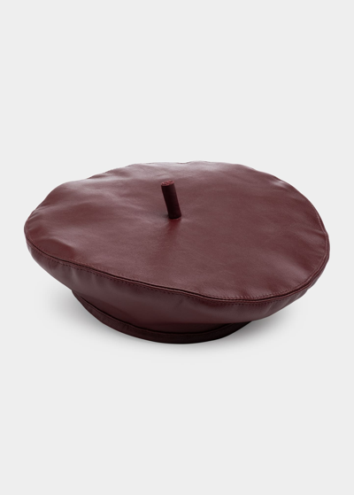 Eugenia Kim Carter Leather Beret In Purple