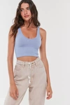 Out From Under Drew Seamless Ribbed Knit Bra Top In Periwinkle