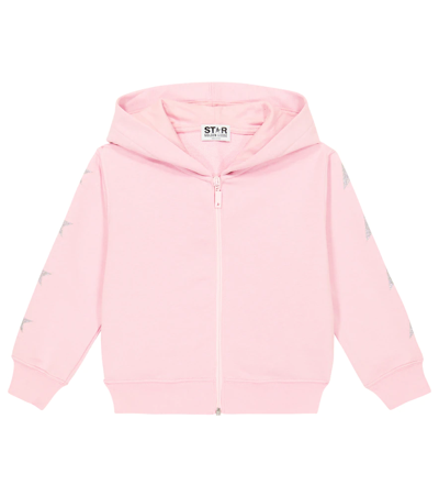 Golden Goose Kids' Little Girl's & Girl's Star Zipped Hoodie Sweatshirt In Pink Silver