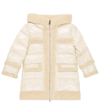 Woolrich Faux Shearling-trimmed Puffer Coat In Cream