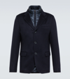 Herno Blazer In Cashmere And Nylon Ultralight In Blu Scuro